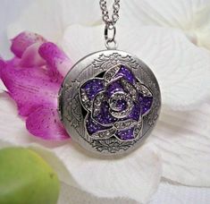 **AT FANCY FOX your satisfaction is our number one goal. I will keep you informed of your item and when it ships as well as leave positive feedback for you. Please do the same for me - Please let me know when your item arrives and leave positive feedback for me. Lavender Rose Purple Antique Silver Locket Photo Necklace Pendant Victorian Wedding - These are lab created stones - This locket is exclusive for my shop - about 1 and 1/4 inch diam - opens and can hold two photos - comes with the 24 inc Silver Locket Necklace, Fox Jewelry, Rhinestone Rose, Rose Purple, Rose Violette, Silver Locket, Victorian Wedding, Photo Necklace, Lavender Roses