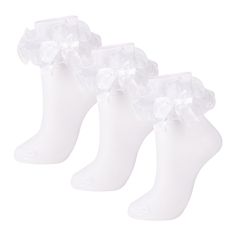 PRICES MAY VARY. Oversized Lace Design: Step up your style with Dicry Women's Socks. These Socks with Bows are crafted from soft lace fabrics with a double-layer lace and delicate patterns. They are perfect for special occasion dresses and Mary Jane shoes, adding a touch of elegance to your outfit. Comfortable and Stylish: These turn cuff socks feature frilly lace and hand-sewn bows, providing a comfortable fit without leaving marks on the ankles. The bows ensure they won't come off, adding a un Mary Jane Socks, Lace Sock, Ruffle Socks, Outfit Comfortable, Ruffled Socks, Lace Fabrics, Lace Socks, Women's Socks, Jane Shoes