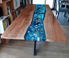 a table that has been made to look like a river