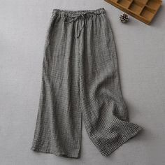 Linen Elastic Waist Pants, Elastic Pants Pattern, Symphony Outfit, Summer Pants For Women, Wide Leg Pants Women, Cotton Linen Pants, High Waist Wide Leg Pants, Pants Summer, Cotton Trousers