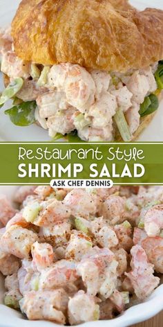 the shrimp salad is ready to be eaten