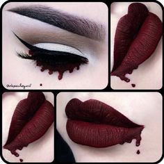 Carnaval Make-up, Make Up Diy, Fantasy Make-up, Halloweenský Makeup, Halloween Make-up Looks, Vampire Makeup, Makeup Easy, Alternative Makeup