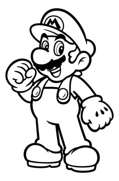 an image of mario coloring pages