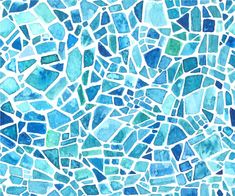 a blue and green mosaic tile background