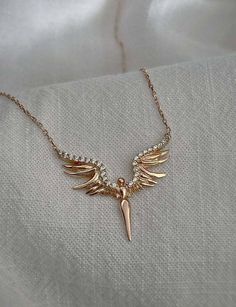 Hand Jewelry Rings, Angel Wings Necklace, Diamond Angel, Guardian Angel Necklace, Angel Pendant Necklace, Wings Necklace, Angel Jewelry, Bridal Diamond Jewellery