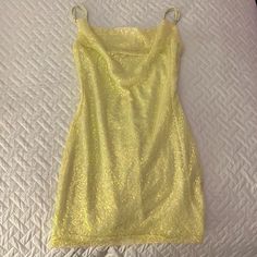 Brand New, Too Small For Me Yellow Dress Homecoming, Enchanted Garden Hoco Dresses, Tangled Hoco Dress, Yellow Hoco Dress Short, Yellow Hoco Dress, Hoco Dress Short, Yellow Homecoming Dresses, Lucy In The Sky Dress, Draped Bodycon Dress