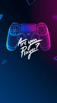 a video game controller with the words are you player? written on it in neon colors