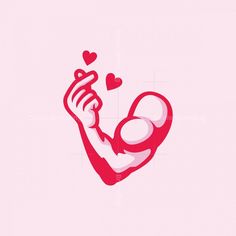 a drawing of a man holding a baby in his arms with hearts flying around him