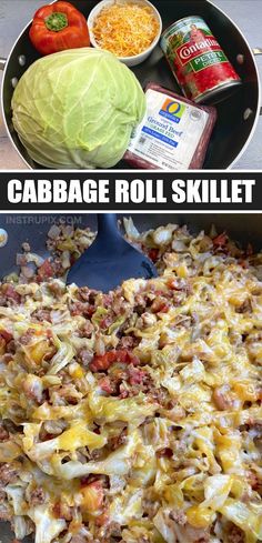 the cabbage roll skillet has been cooked and is ready to be put in the oven