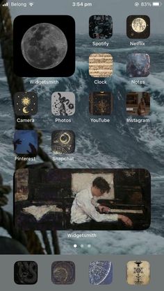 an iphone screen with many different pictures on it