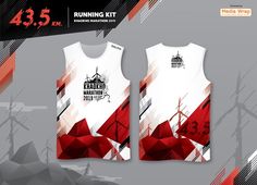 the running kit is designed to look like it has windmills and red triangles on it