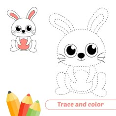 a cute bunny to be colored, the coloring book for preschool kids with easy gaming level