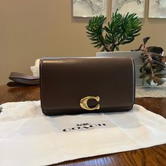 Nwot Coach Bandit Leather Belt Bag With Dust Bag. Dark Stone Leather. Style Cj826 Bag Dark, Leather Belt Bag, Coach Bag, Leather Style, Coach Purses, Belt Bag, Coach Bags, Leather Belt, Dust Bag