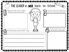 the leader in me back to school worksheet