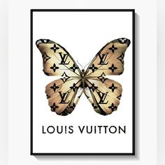 a butterfly with louis vuitton written on it