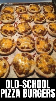 old school pizza burgers are ready to go into the oven for dinner or lunch