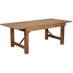 a wooden table sitting on top of a white background