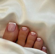 French Tip Pedicure, French Toe Nails, Acrylic Toes, Acrylic Toe Nails, Cute Toe Nails, Prom Nails