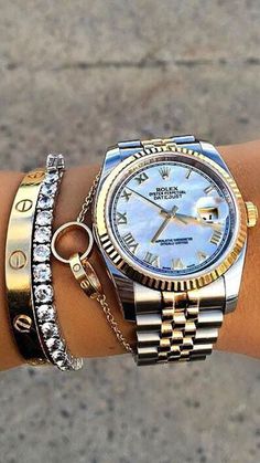 Must Have!!! Rolex Watch, Beautiful Watches, Jewelry Inspo, Watches Jewelry, Cool Watches, Cute Jewelry, Silver Watch, Rolex Watches, Luxury Watches