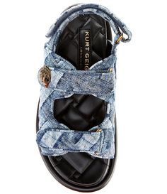 Cruise Sandals, Kurt Geiger Sandals, Kurt Gieger Sandles, Denim Sandals, Nice Sandals, Pretty Sneakers, Pretty Sandals, Custom Shoes Diy, Steve Madden Sandals