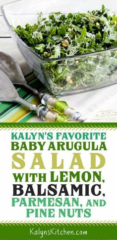 kalyn's favorite baby arugula salad with lemon, parmesan and pine nuts