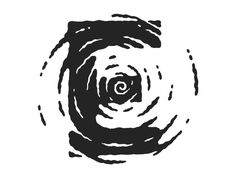 a black and white drawing of a spiral in the middle of it's center