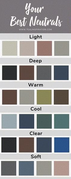 the best neutrals for your home is in this color chart, which shows different shades and