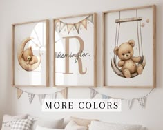 This Neutral Set of 3 Teddy Bear Nursery Prints is perfect for a boy nursery, neutral nursery or Teddy bear nursery theme. Baby's name and initial are fully customized to your needs. Several color options are available and we also do color matches to any color you need for baby's nursery! ➽ DETAILS  ----------------------------------------------    - 3 prints are included in this bundle - The digital prints arrive in your inbox within 1-2 business days - ORDER - DOWNLOAD - PRINT & FRAME! - For i Teddy Bear Nursery Theme Pottery Barn Kids, Teddy Bear Nursery Theme Bed Bath & Beyond, Teddy Bear Nursery Theme Sculptures & Statues, Teddy Bear Room Decoration Ideas, Neutral Teddy Bear Nursery, Baby Bear Nursery Theme, Teddy Bear Baby Nursery