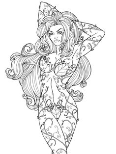 pin up coloring pages | pin up sailor girls colouring pages Ivy Drawing, Zombie Catchers, Steampunk Coloring, Heroic Fantasy, Adult Coloring Designs, Adult Colouring Pages, Fairy Coloring Pages, Free Adult Coloring Pages