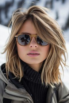 Snowboarding Hairstyle Ideas 13 Lob Outfits, Honey Blonde Long Bob, Trending Bobs 2024, Blond Shag Hairstyles, Modern Lob Haircut, Blond Lob, Long Choppy Bob, Layered Lob Haircut, Snowboarding Hairstyles