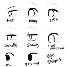 the different types of eyes and how to draw them