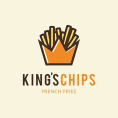 the logo for king's chips french fries, which has been designed to look like an