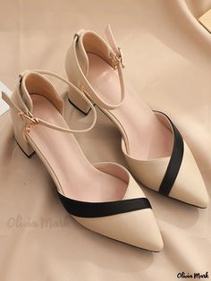 Olivia Mark - All-Season Casual Plain PU Flat Shoes Best Fall Shoes, Fall Shoes For Women, Medium Heel Shoes, Quran Wallpaper, Urban Shoes, Pretty Sandals, Black Theme, Fashion Shoes Heels, Shoes Heels Classy