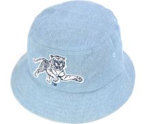 Jackson State University JSU Bucket Hat-Light Blue Denim - Brothers and Sisters' Greek Store Light Blue Denim, Bucket Hat, Blue Denim, Light Blue