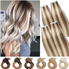 Russian Thick Tape In Human Hair Extensions Full Head Skin Weft Balayage 100g US Product Detail: 1.Material: 100% remy human hair. Silky soft and tangle free. 2.Texture: straight. You can restyle at home, make curl or straighten, note tempreture should be under 120℃ 3.Hair life: 6-12 months (depending on your care) 4.Glue life: 1-2 months (10 more pcs of extra tape are included in package for replacement) 5.Length: 12-24 inches 6.Weight: 40/50 gram 7.Quantity: 20 pcs/pack Colour:#01 Jet black, # Summer Blonde Hair, Hair Silky, Balayage Color, Bleach Blonde, 100 Remy Human Hair, Head Piece, Hair Life, Dark Blonde, Light Blonde