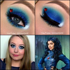 Costume Eye Makeup, Disney Eye, Descendants Evie, Eyeshadow Designs, Make Up Designs