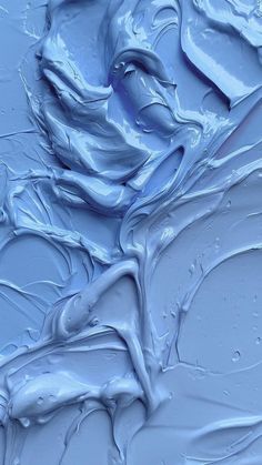 the paint is blue and it looks like something out of an actual painting or drawing