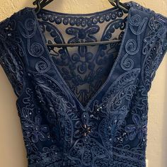 Beautiful Beaded Sue Wong Dress Great Shape, Worn Once Sue Wong Nocturne Dress, Blue Qipao, Sue Wong Dresses, Sue Wong, Navy Color, Navy, Womens Dresses, Dresses, Blue