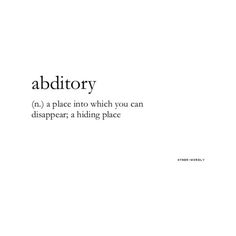 an ad with the words'abiditory'written in black on white paper