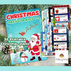 christmas jokes for kids - 28 printable christmas joke book with santa and snowman