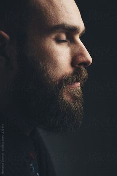 a bearded man with his eyes closed by jovan rijec for stocks on artfire