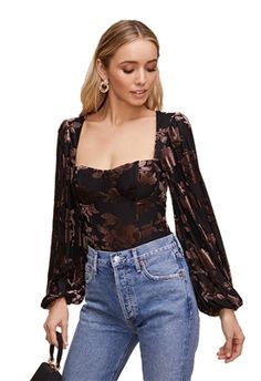 ASTR The Label Two To Tango Floral Bodysuit Metallic Bodysuit, Clothes Trendy, Turtleneck Bodysuit, Velvet Burnout, Floral Bodysuit, Cami Bodysuit, Sleeveless Turtleneck, Leather Jeans, Astr The Label