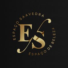 the espago savedra logo is gold and black with an e's on it