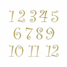 the numbers are drawn in gold on a white background