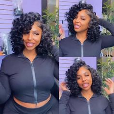 Embrace a chic and lively look with our beginner-friendly, glueless lace front wig. Natural bouncy curls and 180% hair density for that perfect style. Try it now! Curly Bob Wigs For Black Women, Curly Bob Hairstyles For Black Women, Hairstyles For Medium Length Hair Curly, Curly Sew In Weave, Sew In Bob Hairstyles, Curly Sew In, Bob Human Hair Wigs, Black Hair Wigs, Bouncy Curls