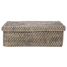 an empty wicker box on a white background