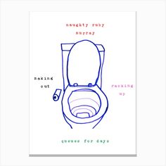 a drawing of a toilet with the seat up and instructions on how to flush it