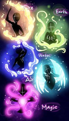 an image of the four avatars in different colors and shapes, all with their names on