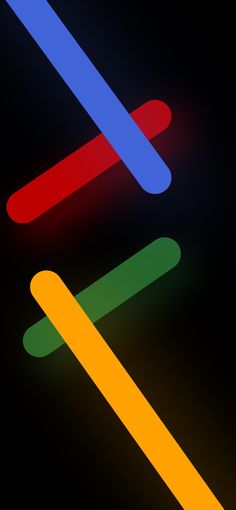 three different colored lines on a black background