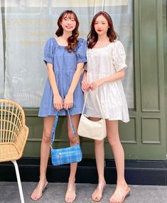 Bff Photoshoot, Girls Fashion Clothes, Twins, Girl Fashion, White Dress, Fashion Outfits, Clothes